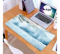 KDWJS Tappetino per mouse XXL Speed Gaming - 90x40 cm - XXL Mousepad - base antiscivolo - migliora la precisione e la velocità - Inverno, assi di legno e conifere Nevicata R
