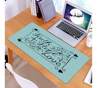 KDWJS Tappetino per mouse XXL Speed Gaming - 90x40 cm - XXL Mousepad - base antiscivolo - migliora la precisione e la velocità - Una frase decorativa dell'alfabeto fede + speranza + amore, su uno s