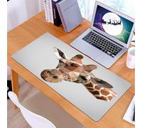KDWJS Tappetino per mouse XXL Speed Gaming - 90x40 cm - XXL Mousepad - base antiscivolo - migliora la precisione e la velocità - Animale, la testa della giraffa ricreata in un sorprendente design pol