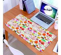 KDWJS Tappetino per mouse XXL Speed Gaming - 90x40 cm - XXL Mousepad - base antiscivolo - migliora la precisione e la velocità - Creature del bosco, animali colorati come scoiattoli e gufi tra le fog