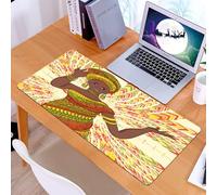 KDWJS Tappetino per mouse XXL Speed Gaming - 90x40 cm - XXL Mousepad - base antiscivolo - migliora la precisione e la velocità - Cultura artistica africana, raffigurazione di una donna in uno splendi