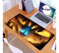 KDWJS Tappetino per mouse XXL Speed Gaming - 90x40 cm - XXL Mousepad - base antiscivolo - migliora la precisione e la velocità - Una guerriera è in piedi sul bordo di una scogliera e disegna una barr