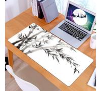 KDWJS Tappetino per mouse XXL Speed Gaming - 90x40 cm - XXL Mousepad - base antiscivolo - migliora la precisione e la velocità - pittura tradizionale cinese di bambù con bianco e nero