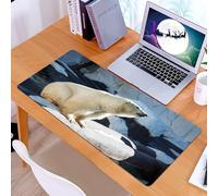 KDWJS Tappetino per mouse XXL Speed Gaming - 90x40 cm - XXL Mousepad - base antiscivolo - migliora la precisione e la velocità - Zoo, parco faunistico degli orsi polari, rocce, acqua fredda, attrazio