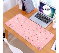 KDWJS Tappetino per mouse XXL Speed Gaming - 90x40 cm - XXL Mousepad - base antiscivolo - migliora la precisione e la velocità - Stelle dorate scintillanti su sfondo rosa. Sfondo pastello per le fest