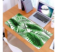 KDWJS Tappetino per mouse XXL Speed Gaming - 90x40 cm - XXL Mousepad - base antiscivolo - migliora la precisione e la velocità - Foglia di palma, foglie realistiche e vivide di crescita di palme, eco