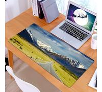 KDWJS Tappetino per mouse XXL Speed Gaming - 90x40 cm - XXL Mousepad - base antiscivolo - migliora la precisione e la velocità - Sentieri innevati panoramici, lunghe strade e montagne maestose, un pe