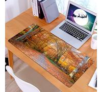 KDWJS Tappetino per mouse XXL Speed Gaming - 90x40 cm - XXL Mousepad - base antiscivolo - migliora la precisione e la velocità - Il corridoio dorato dell'autunno Un sentiero fiancheggiato da alberi c