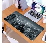KDWJS Tappetino per mouse XXL Speed Gaming - 90x40 cm - XXL Mousepad - base antiscivolo - migliora la precisione e la velocità - Paesaggio dell'alba dalla città di Hong Kong sul Victoria Peak in Cina