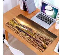 KDWJS Tappetino per mouse XXL Speed Gaming - 90x40 cm - XXL Mousepad - base antiscivolo - migliora la precisione e la velocità - Scuola Mago Express Famosa Ferrovia a Vapore Vista Magnifica Campagna