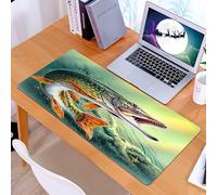KDWJS Tappetino per mouse XXL Speed Gaming - 90x40 cm - XXL Mousepad - base antiscivolo - migliora la precisione e la velocità - Pesce predatore nell'acqua, che mostra denti affilati in una scena sub