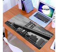 KDWJS Tappetino per mouse XXL Speed Gaming - 90x40 cm - XXL Mousepad - base antiscivolo - migliora la precisione e la velocità - New York, ponte di NYC Vintage East Hudson River Image
