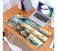 KDWJS Tappetino per mouse XXL Speed Gaming - 90x40 cm - XXL Mousepad - base antiscivolo - migliora la precisione e la velocità - Italiano, maschere per il Carnevale di Venezia gondola barocca