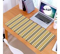 KDWJS Tappetino per mouse XXL Speed Gaming - 90x40 cm - XXL Mousepad - base antiscivolo - migliora la precisione e la velocità - Strisce geometriche curve in cerchi in stile racconto astratto e retrò