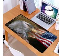 KDWJS Tappetino per mouse XXL Speed Gaming - 90x40 cm - XXL Mousepad - base antiscivolo - migliora la precisione e la velocità - Montaggio con bandiera statunitense, aquila calva e Costituzione