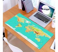 KDWJS Tappetino per mouse XXL Speed Gaming - 90x40 cm - XXL Mousepad - base antiscivolo - migliora la precisione e la velocità - Mappa, mappa del mondo geografia continenti e paesi