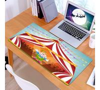 KDWJS Tappetino per mouse XXL Speed Gaming - 90x40 cm - XXL Mousepad - base antiscivolo - migliora la precisione e la velocità - Circus, il clown gioioso sotto i riflettori, dà il via allo spettacolo
