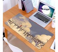 KDWJS Tappetino per mouse XXL Speed Gaming - 90x40 cm - XXL Mousepad - base antiscivolo - migliora la precisione e la velocità - Ti amo, Luna Superficie Romantica Grande Amore Partner Galattici Amici