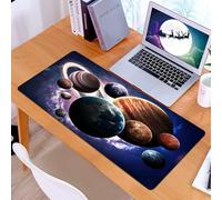 KDWJS Tappetino per mouse XXL Speed Gaming - 90x40 cm - XXL Mousepad - base antiscivolo - migliora la precisione e la velocità - L'universo dei molteplici pianeti nel cielo stellato, vari pianeti att