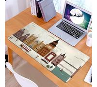 KDWJS Tappetino per mouse XXL Speed Gaming - 90x40 cm - XXL Mousepad - base antiscivolo - migliora la precisione e la velocità - Paesaggio urbano di Londra, punti di riferimento iconici come il Big B