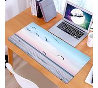 KDWJS Tappetino per mouse XXL Speed Gaming - 90x40 cm - XXL Mousepad - base antiscivolo - migliora la precisione e la velocità - Grande gruppo di gabbiani in volo sulle acque del lago e del mare in u