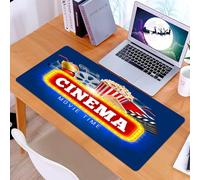 KDWJS Tappetino per mouse XXL Speed Gaming - 90x40 cm - XXL Mousepad - base antiscivolo - migliora la precisione e la velocità - Tema del film, oggetto con popcorn, bevanda, ciak e altri elementi del