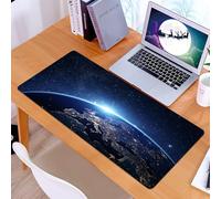 KDWJS Tappetino per mouse XXL Speed Gaming - 90x40 cm - XXL Mousepad - base antiscivolo - migliora la precisione e la velocità - Terra, pianeta dallo spazio di notte Astronomia galattica Sotto il mot