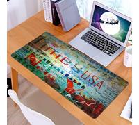 KDWJS Tappetino per mouse XXL Speed Gaming - 90x40 cm - XXL Mousepad - base antiscivolo - migliora la precisione e la velocità - New York, collage grunge di parole sulla cultura americana