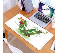 KDWJS Tappetino per mouse XXL Speed Gaming - 90x40 cm - XXL Mousepad - base antiscivolo - migliora la precisione e la velocità - Lettera V, vivido bouquet di margherite in fiore che si snodano