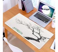 KDWJS Tappetino per mouse XXL Speed Gaming - 90x40 cm - XXL Mousepad - base antiscivolo - migliora la precisione e la velocità - Un albero solitario e una panchina verde ricoperta di brina sotto la n