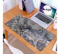 KDWJS Tappetino per mouse XXL Speed Gaming - 90x40 cm - XXL Mousepad - base antiscivolo - migliora la precisione e la velocità - Sfondo con texture di marmo scuro naturale (Gold Russia) con motivo gr