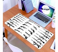 KDWJS Tappetino per mouse XXL Speed Gaming - 90x40 cm - XXL Mousepad - base antiscivolo - migliora la precisione e la velocità - Guerra, mitragliatrici, figure di potenza militare