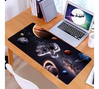 KDWJS Tappetino per mouse XXL Speed Gaming - 90x40 cm - XXL Mousepad - base antiscivolo - migliora la precisione e la velocità - Spazio cosmico, astronauta tra i pianeti Marte Nettuno Giove