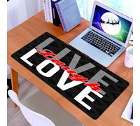 KDWJS Tappetino per mouse XXL Speed Gaming - 90x40 cm - XXL Mousepad - base antiscivolo - migliora la precisione e la velocità - Vivi, ridi, ama, diverse parole di saggezza scritte in stile vittorian