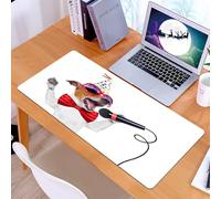 KDWJS Tappetino per mouse XXL Speed Gaming - 90x40 cm - XXL Mousepad - base antiscivolo - migliora la precisione e la velocità - Popstar Party, Jack Russel con occhiali da sole, cappello da festa e p