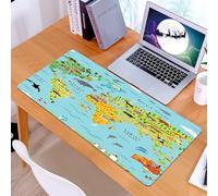 KDWJS Tappetino per mouse XXL Speed Gaming - 90x40 cm - XXL Mousepad - base antiscivolo - migliora la precisione e la velocità - Mappa di flora e fauna del Nord America con elementi piatti. Grande se