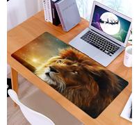 KDWJS Tappetino per mouse XXL Speed Gaming - 90x40 cm - XXL Mousepad - base antiscivolo - migliora la precisione e la velocità - Lo sguardo del leone nell'abisso stellato