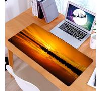KDWJS Tappetino per mouse XXL Speed Gaming - 90x40 cm - XXL Mousepad - base antiscivolo - migliora la precisione e la velocità - Fotografia del tramonto sul lago, tramonto sul lago, riflesso nel ciel
