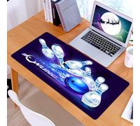 KDWJS Tappetino per mouse XXL Speed Gaming - 90x40 cm - XXL Mousepad - base antiscivolo - migliora la precisione e la velocità - Palla da bowling, una palla blu, rappresentazione stilizzata di una pa
