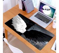 KDWJS Tappetino per mouse XXL Speed Gaming - 90x40 cm - XXL Mousepad - base antiscivolo - migliora la precisione e la velocità - Ala bianca su sfondo nero e ala nera su sfondo bianco: concetto di ben
