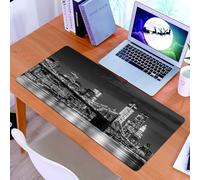 KDWJS Tappetino per mouse XXL Speed Gaming - 90x40 cm - XXL Mousepad - base antiscivolo - migliora la precisione e la velocità - Ponte di Brooklyn serale e skyline di Manhattan, mostra d'arte e turis