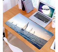 KDWJS Tappetino per mouse XXL Speed Gaming - 90x40 cm - XXL Mousepad - base antiscivolo - migliora la precisione e la velocità - Barca a vela Nautica da regata Barche a vela nel Mar Mediterraneo Avve