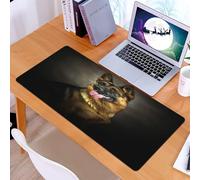 KDWJS Tappetino per mouse XXL Speed Gaming - 90x40 cm - XXL Mousepad - base antiscivolo - migliora la precisione e la velocità - animale, bellissimo cucciolo di pastore tedesco su sfondo nero