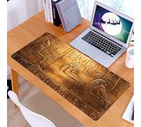 KDWJS Tappetino per mouse XXL Speed Gaming - 90x40 cm - XXL Mousepad - base antiscivolo - migliora la precisione e la velocità - Arte egizia antica, complesse figure e simboli scolpiti su superfici d