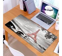 KDWJS Tappetino per mouse XXL Speed Gaming - 90x40 cm - XXL Mousepad - base antiscivolo - migliora la precisione e la velocità - Decorazione della città di Parigi, Torre Eiffel, Ponte della capitale,