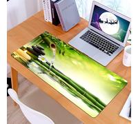 KDWJS Tappetino per mouse XXL Speed Gaming - 90x40 cm - XXL Mousepad - base antiscivolo - migliora la precisione e la velocità - Spa, meditazione e zen Foto di steli di bambù Candela e pietre di basa