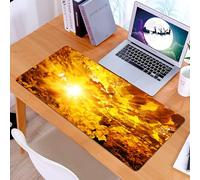 KDWJS Tappetino per mouse XXL Speed Gaming - 90x40 cm - XXL Mousepad - base antiscivolo - migliora la precisione e la velocità - Decorazioni da fattoria, il sole splende attraverso l'oro