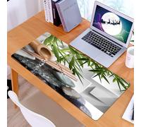 KDWJS Tappetino per mouse XXL Speed Gaming - 90x40 cm - XXL Mousepad - base antiscivolo - migliora la precisione e la velocità - Feuille, Zen Zen Bamboo Asian Spa Zen Stone Flusso d'acqua