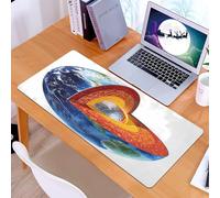 KDWJS Tappetino per mouse XXL Speed Gaming - 90x40 cm - XXL Mousepad - base antiscivolo - migliora la precisione e la velocità - Vista in sezione trasversale della Terra, che rivela il guscio esterno