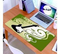KDWJS Tappetino per mouse XXL Speed Gaming - 90x40 cm - XXL Mousepad - base antiscivolo - migliora la precisione e la velocità - Musica, figura di basso elettrico con sfondo a vortici, illustrazione